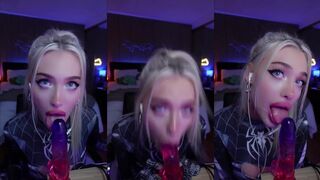 Ariesia Sucks A Dildo As Spidergirl