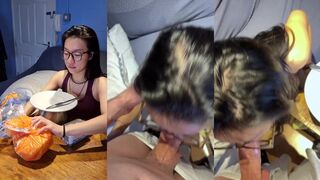 GoldenBunBunX Gives A BJ After Eating