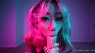 Aeries Steele Sucks Cock In A Neon Room
