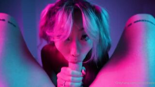 Aeries Steele Sucks Cock In A Neon Room