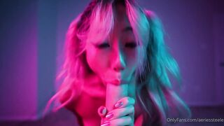 Aeries Steele Sucks Cock In A Neon Room