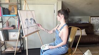 Dainty Wilder Rides On A Dildo After Painting