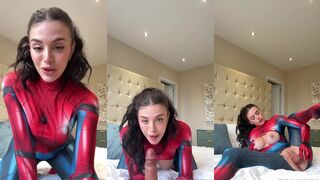 Emily Black Sucks And Rides Her Dildo As Spidergirl