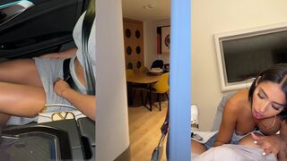 Daniela Antury Gives A Sloppy BJ While In The Car