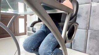Nikol Foster Pees Jeans In The Office