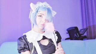 Lusty Maid Lolidream Stuffs Her Tight Holes