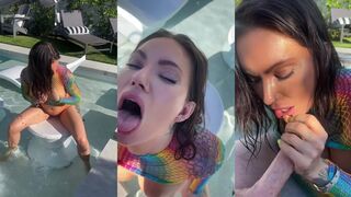 Viking Barbie Gives A BJ In The Pool