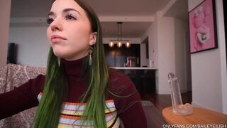 Bailey Eilish Enjoys Riding Her Clear Dildo