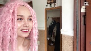 Beautiful Skinny Pink-Haired Lil Karina POV Outdoor Sex