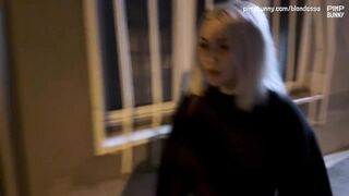Blondessa Flashes Her Tits On The Street On First Date! They're Fucked On The Second Day!