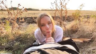 Russian Blonde Yuiwoo Gives A BJ At Sunset