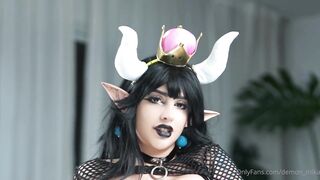 Busty Demon Mika Rides A BBC Dildo As Bowsette